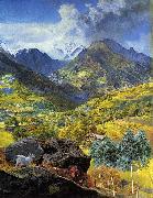John Brett Val d'Aosta oil painting